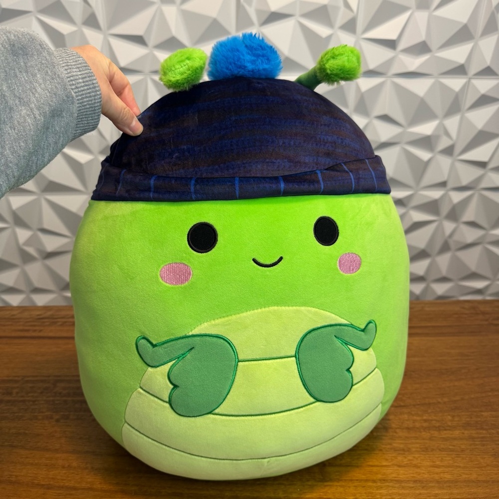 Squishmallows Trenton the Praying Mantis Blue Winter Hat Plush Stuffed NEW 16"